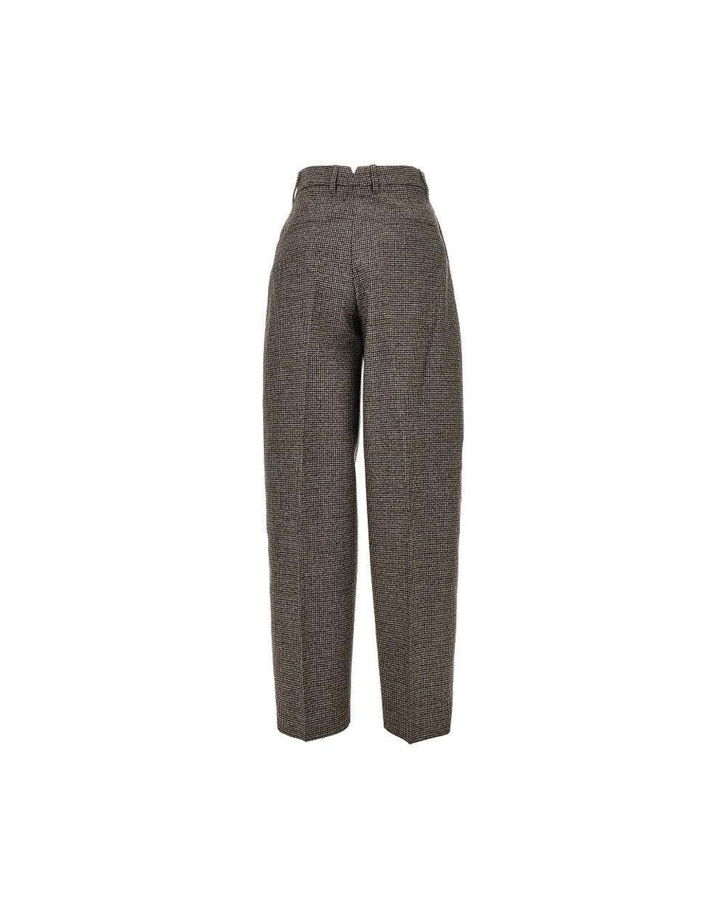 AMI Brown Houndstooth Balloon Cut Pants