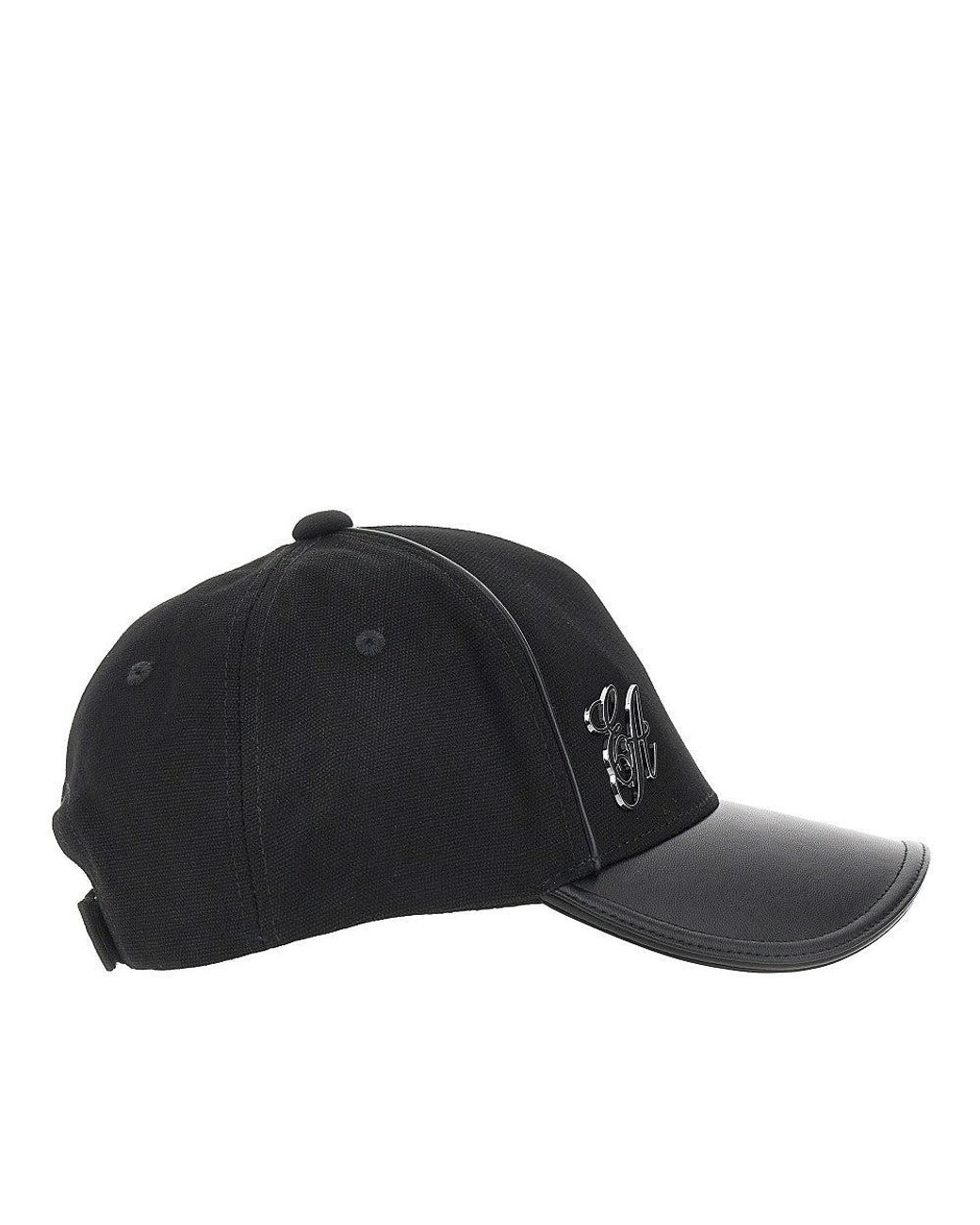 Emporio Armani Black Canvas Baseball Cap With Ea Logo