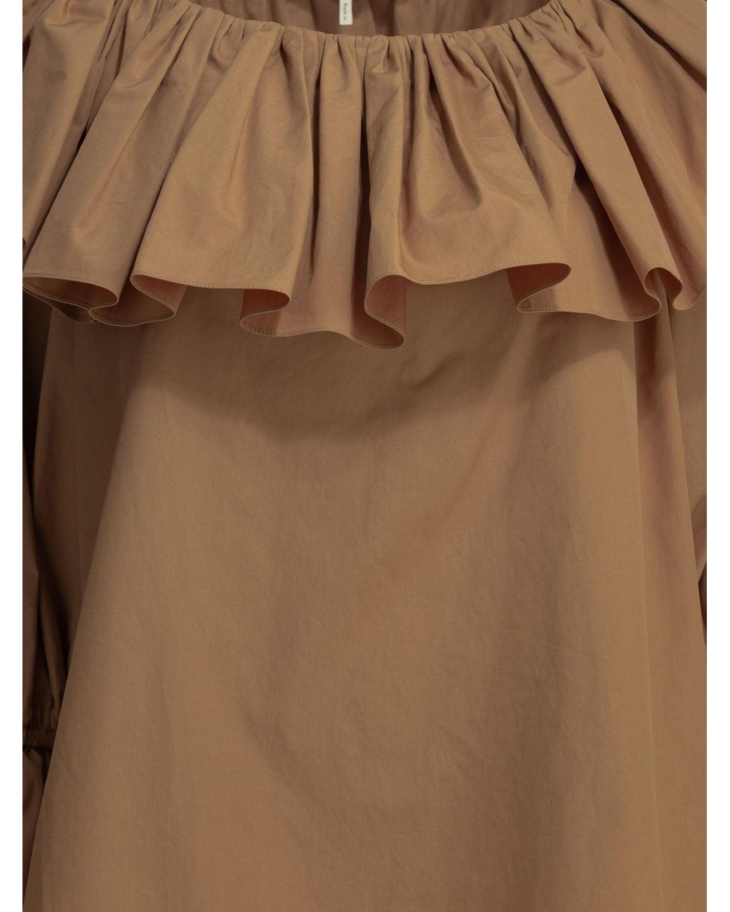 Chloé Brown Ruffled Sleeved Top
