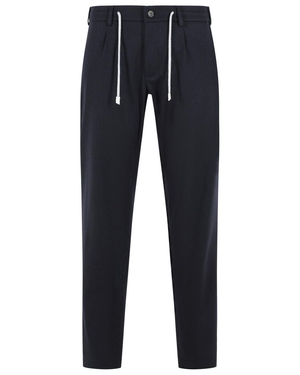 Eleventy Blue Wool Blend Trousers for men