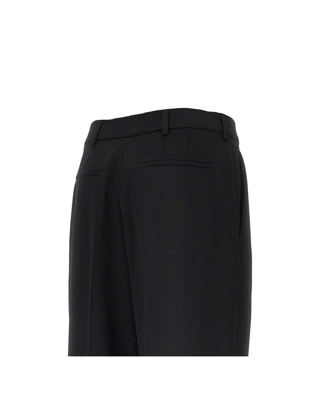 Saint Laurent Black Wool Grain De Poudre Pants for men