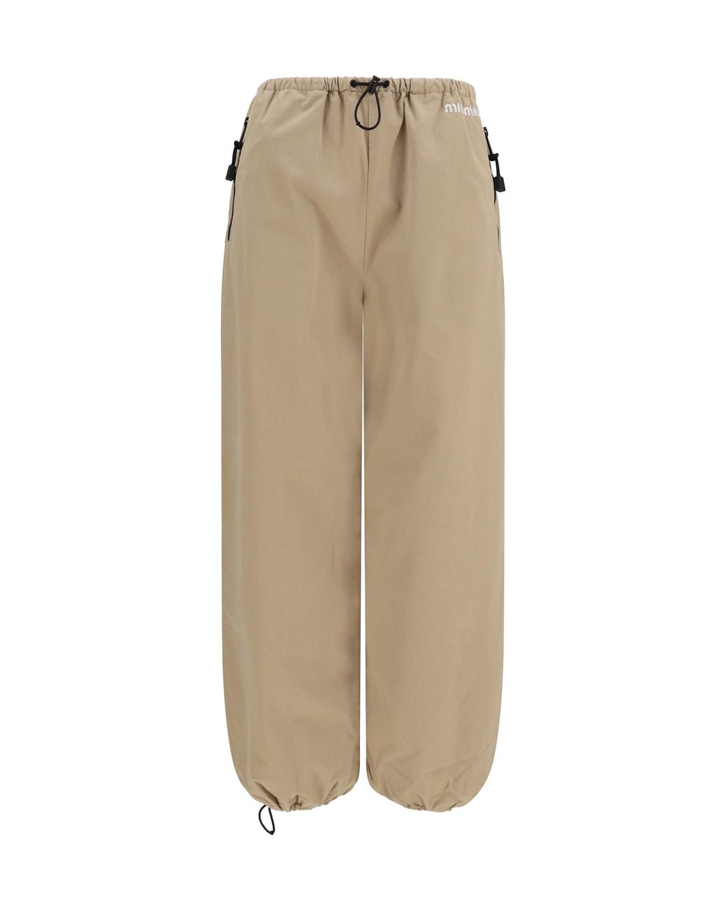 Miu Miu Natural Elasticated Waist Cotton Gabardine Pants Corda