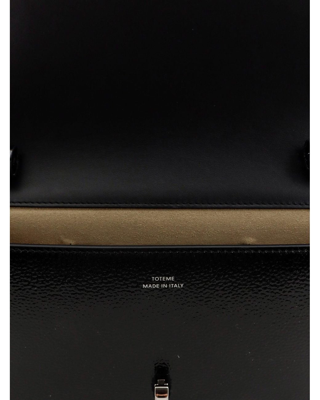 Totême  Black Patent T-Lock Crossbody Bag