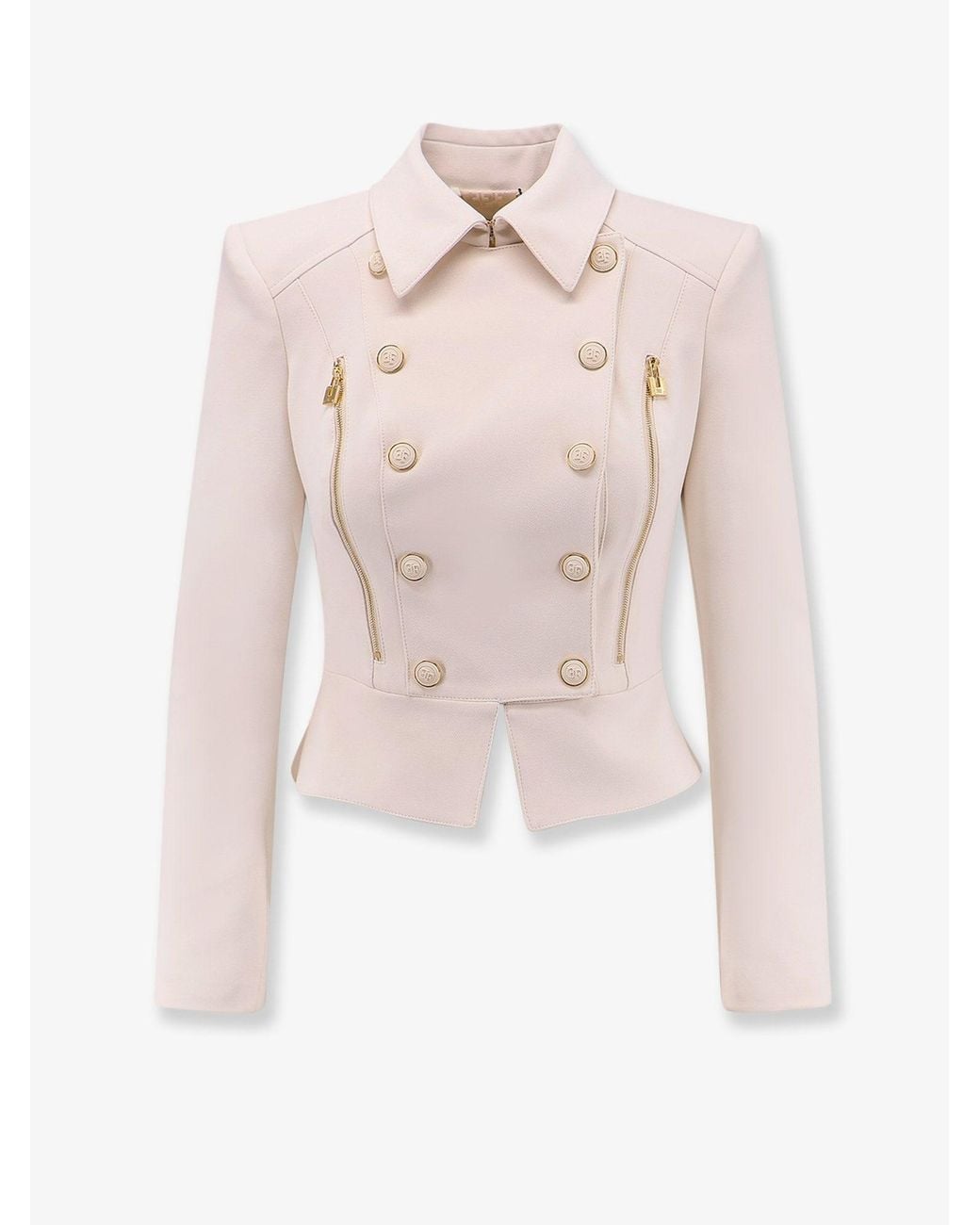 Elisabetta Franchi Pink Cropped Blazer