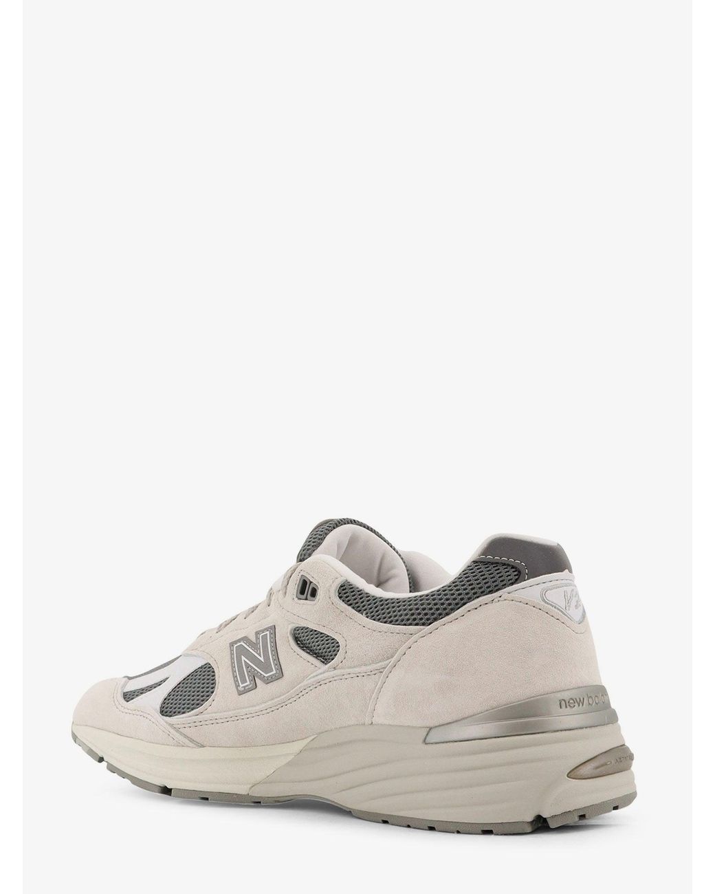 New Balance White 991 Mesh And Suede Low-Top Sneakers for men