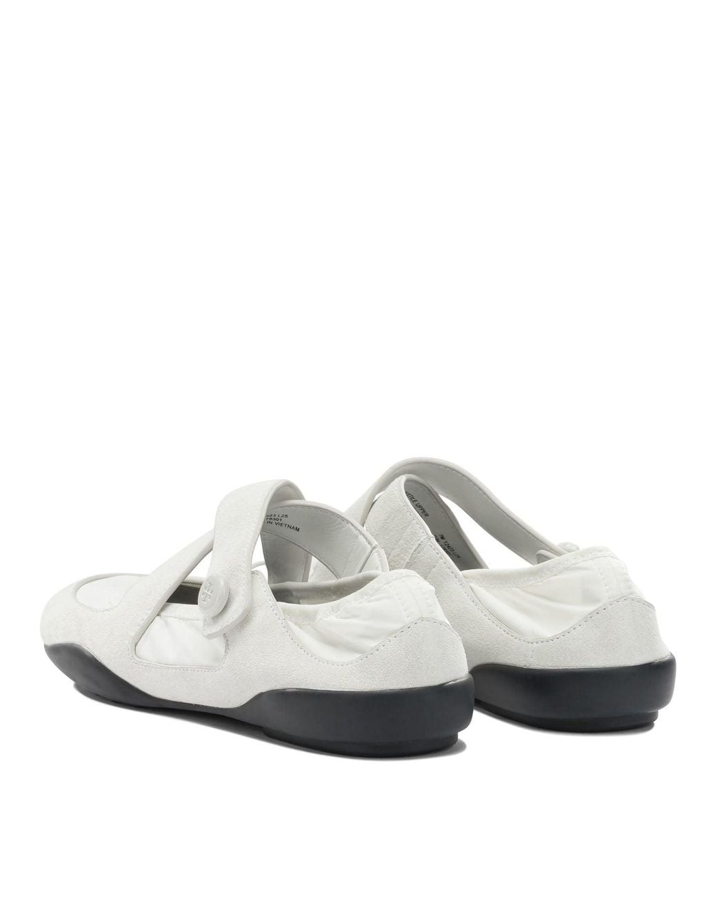 Tory Burch White Bovine Suede Ballerinas