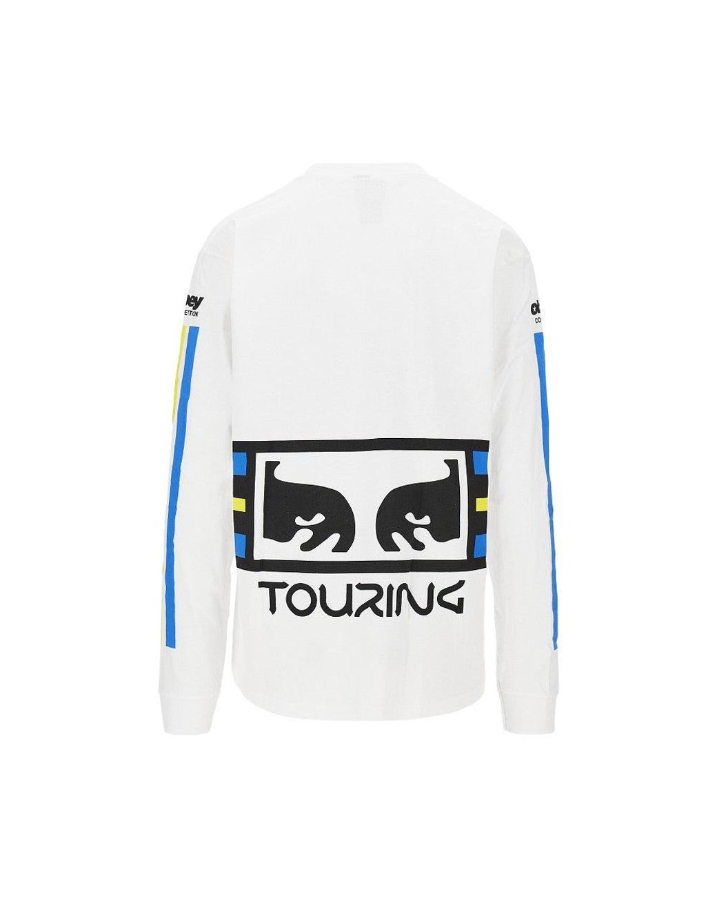 Obey White 'Competition Classic Ls' Cotton T-Shirt for men