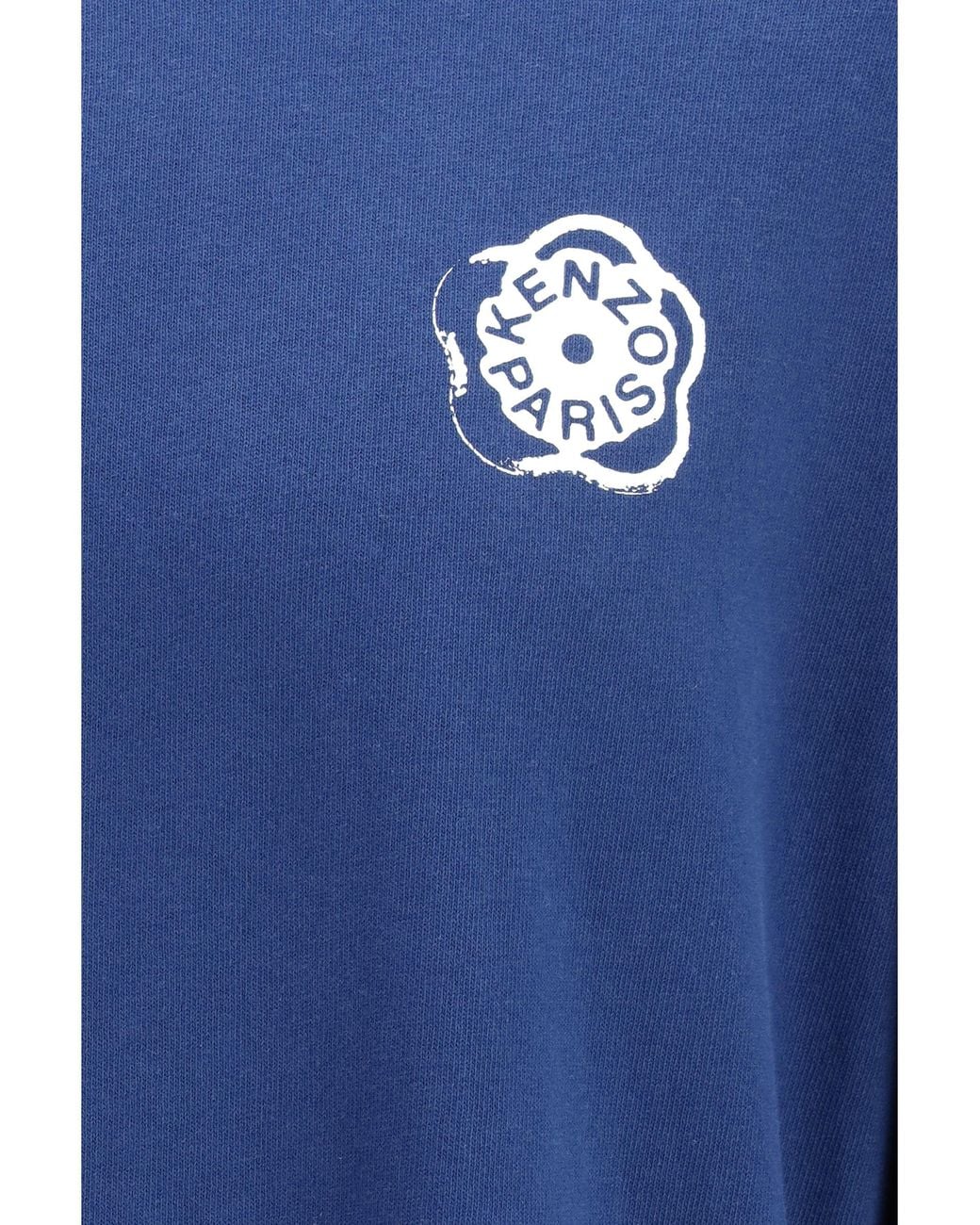 KENZO Blue Boke Flower 2.0 Long-Sleeved Cotton T-Shirt for men