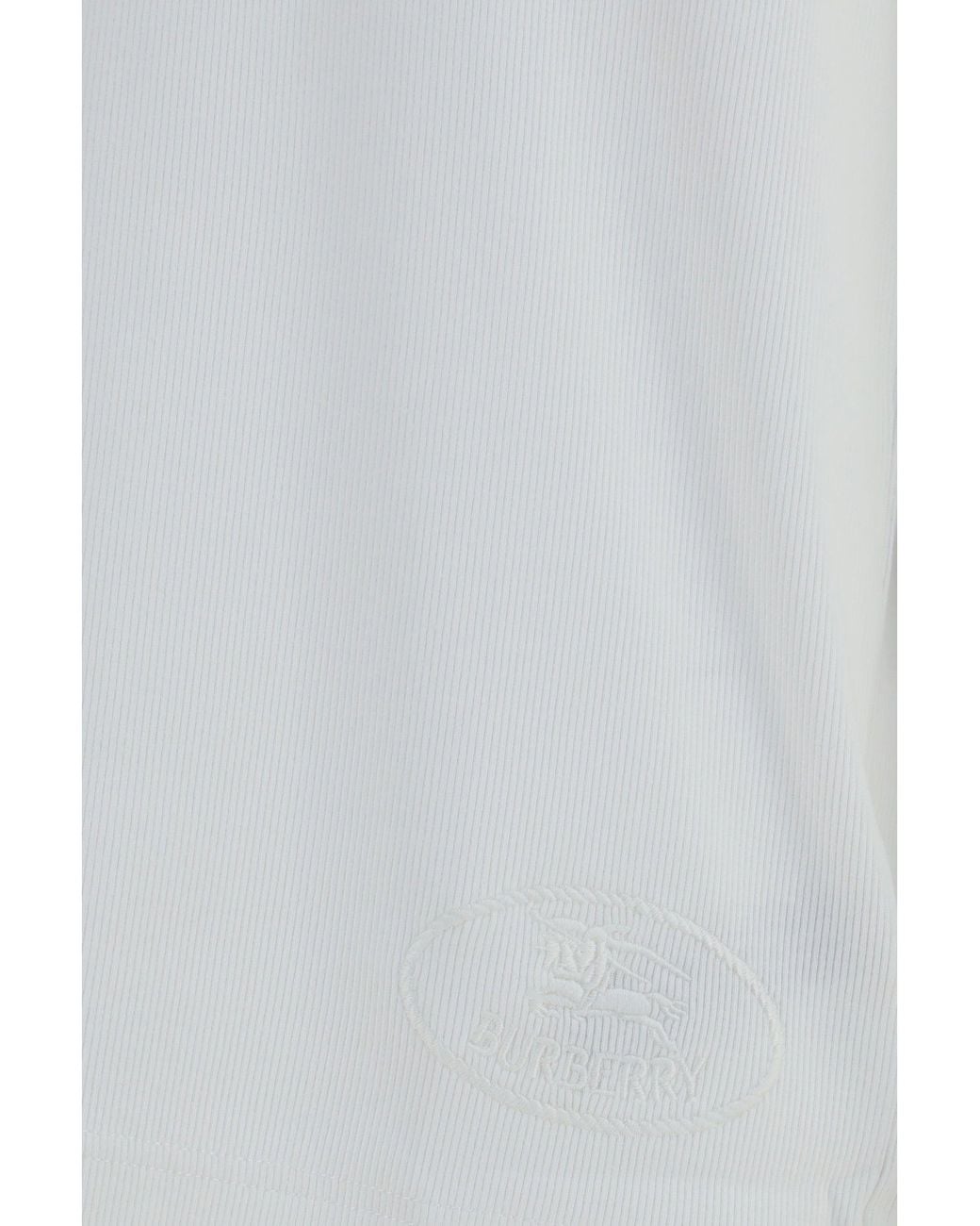Burberry White Long-Sleeve Cotton Top for men