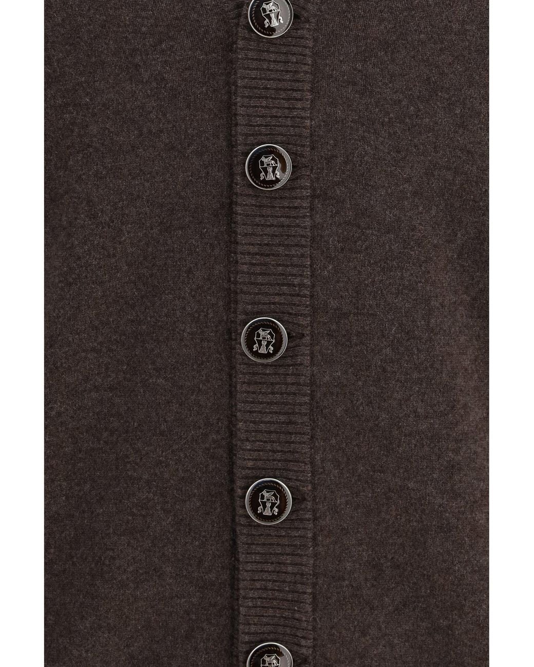 Brunello Cucinelli Gray Cashmere Cardigan for men