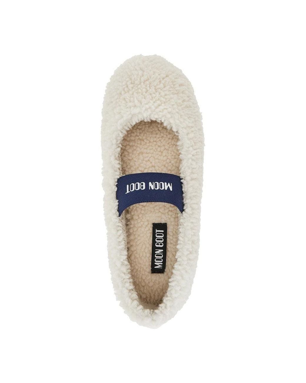 Moon Boot White Shearling Ballet Flats