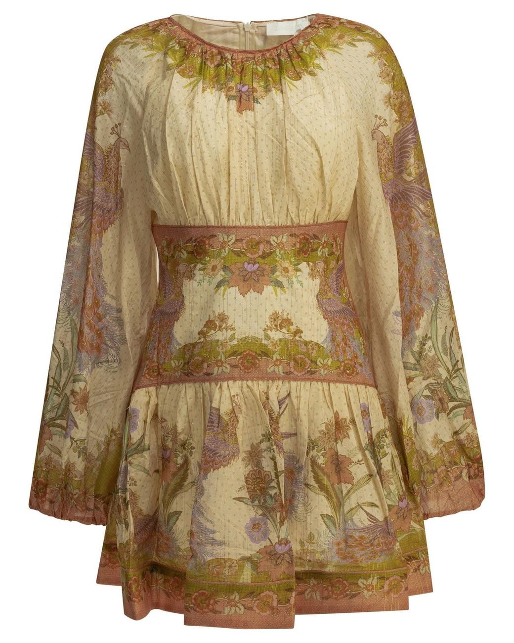 Zimmermann Natural "Indra" Short Dress