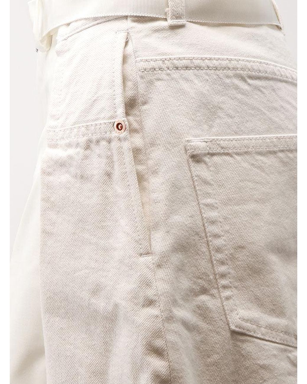 Sacai White Double Fabric Shorts