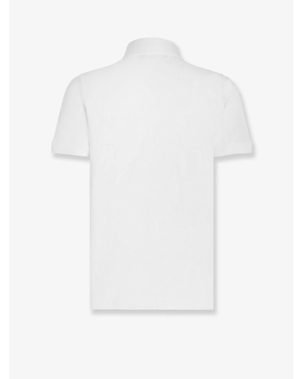 Dolce & Gabbana White Cotton Polo Shirt for men