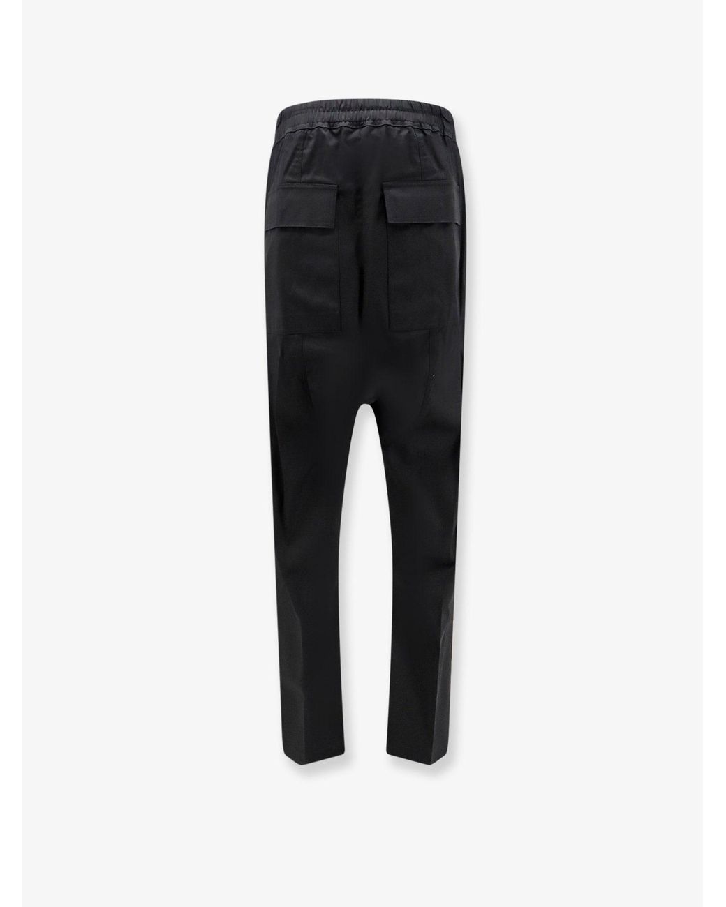 Rick Owens Black Cotton Trousers for men