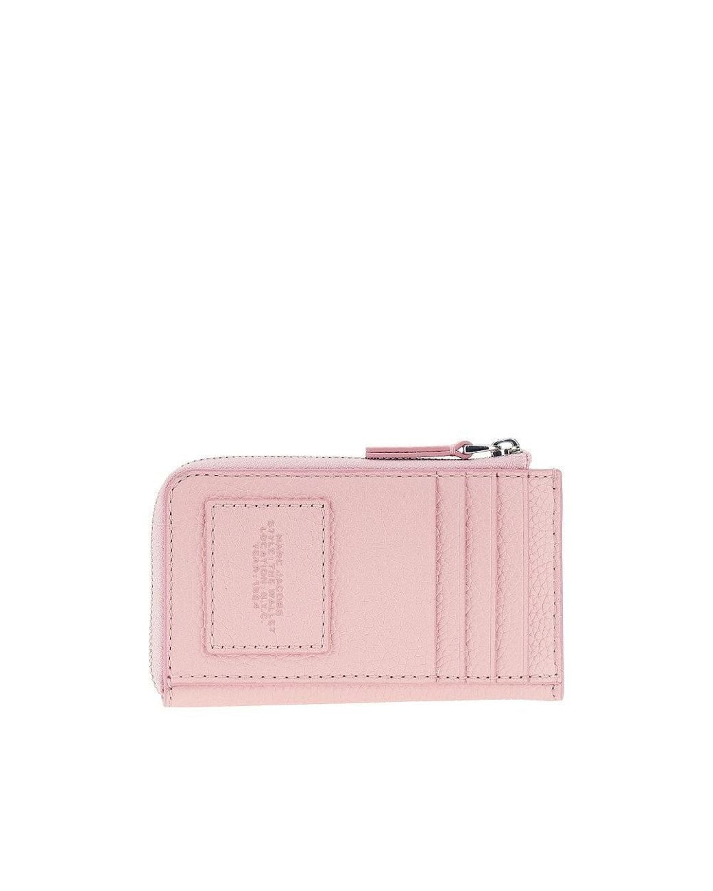 Marc Jacobs Pink Grained Leather Zip Wallet