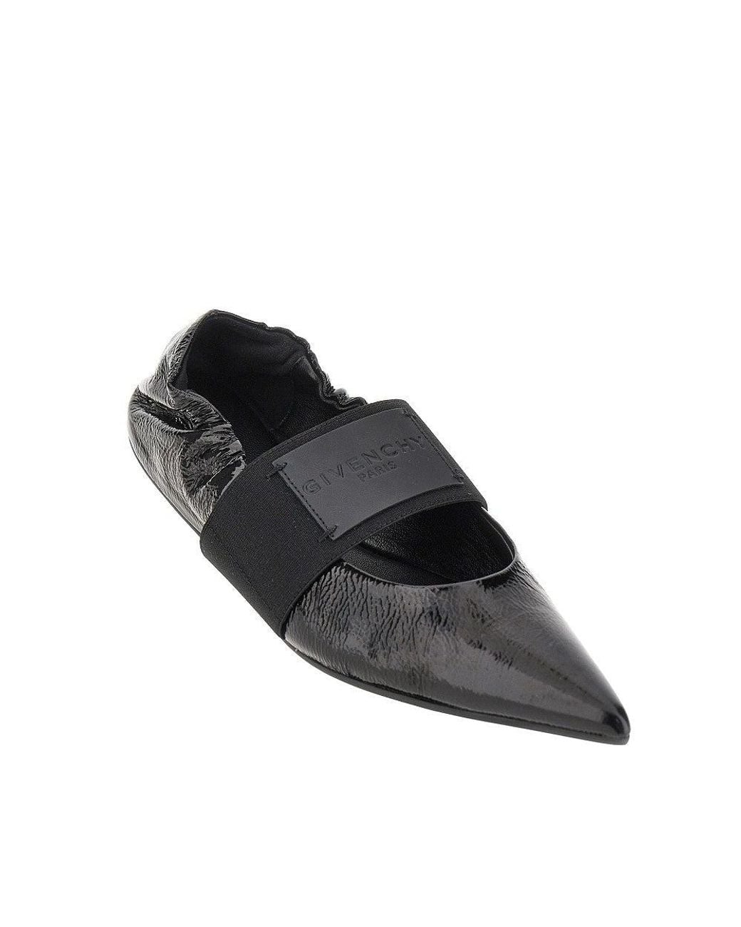 Givenchy Black Naplack Leather 'Crush' Ballet Flats