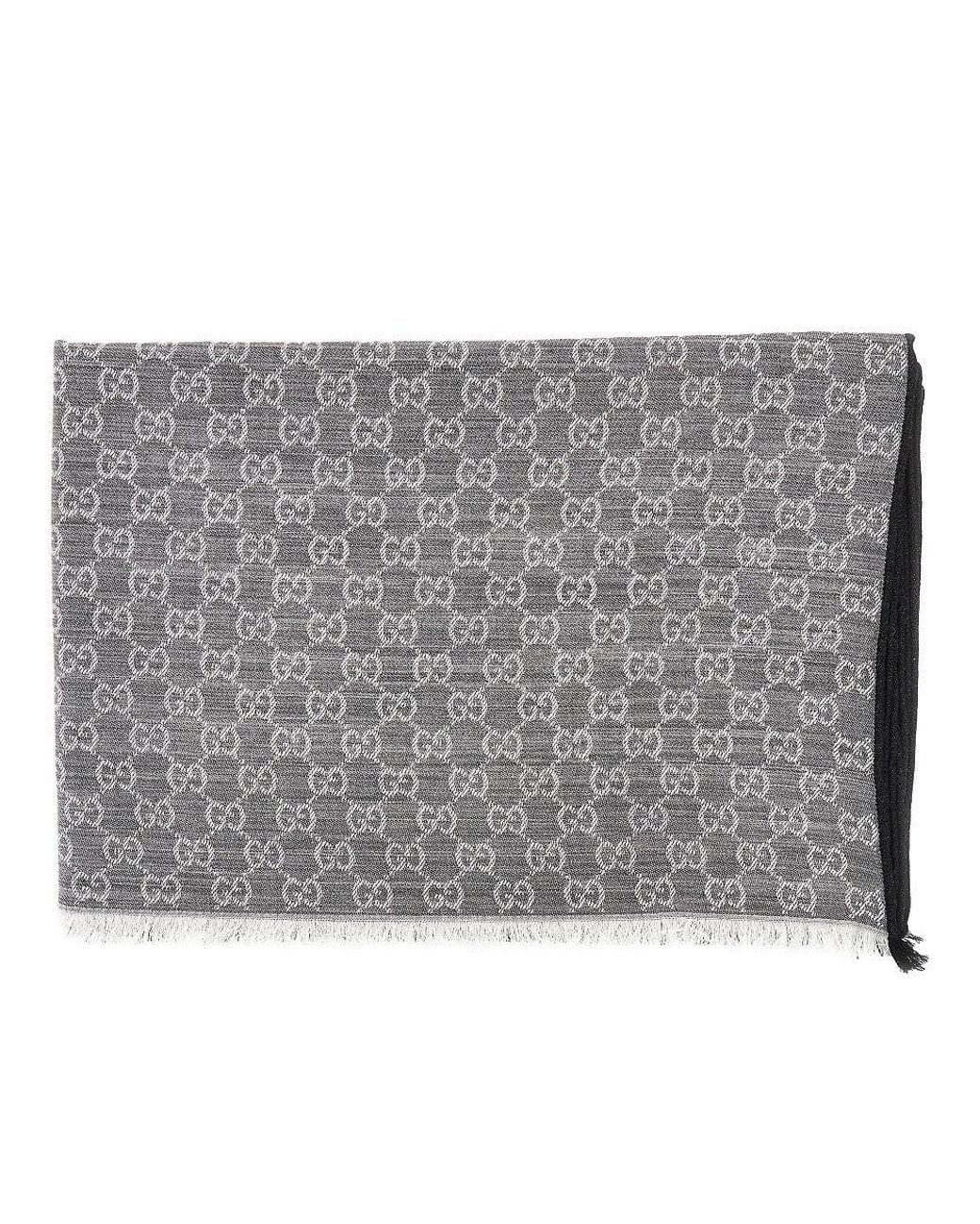Gucci Metallic Jacquard Silk And Wool-Blend Scarf for men