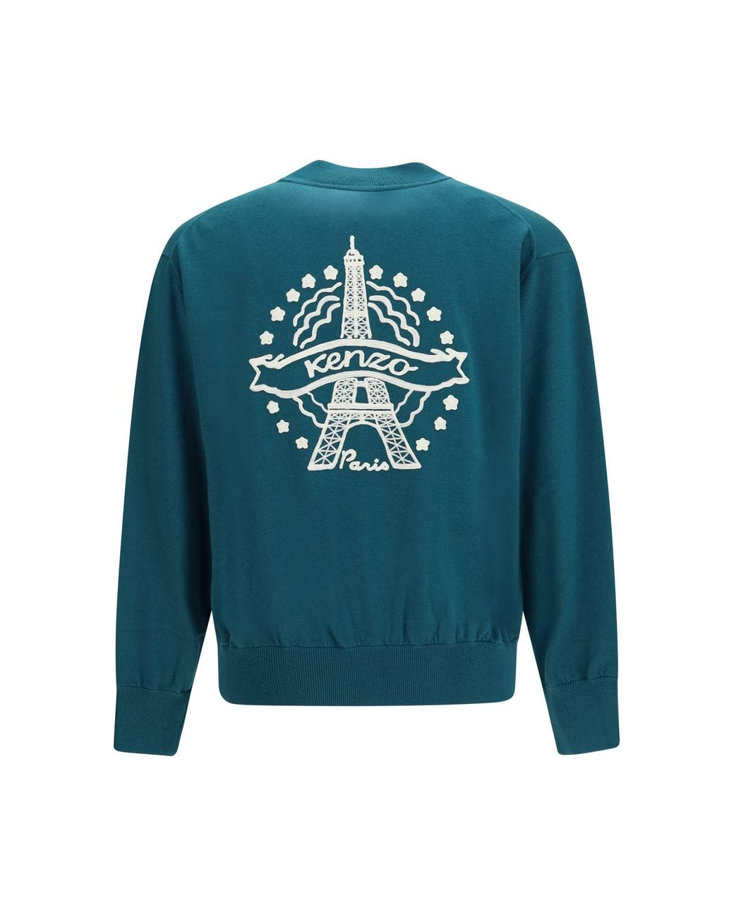 KENZO Blue Eiffel Tower Wool Zip Cardigan Bottle for men