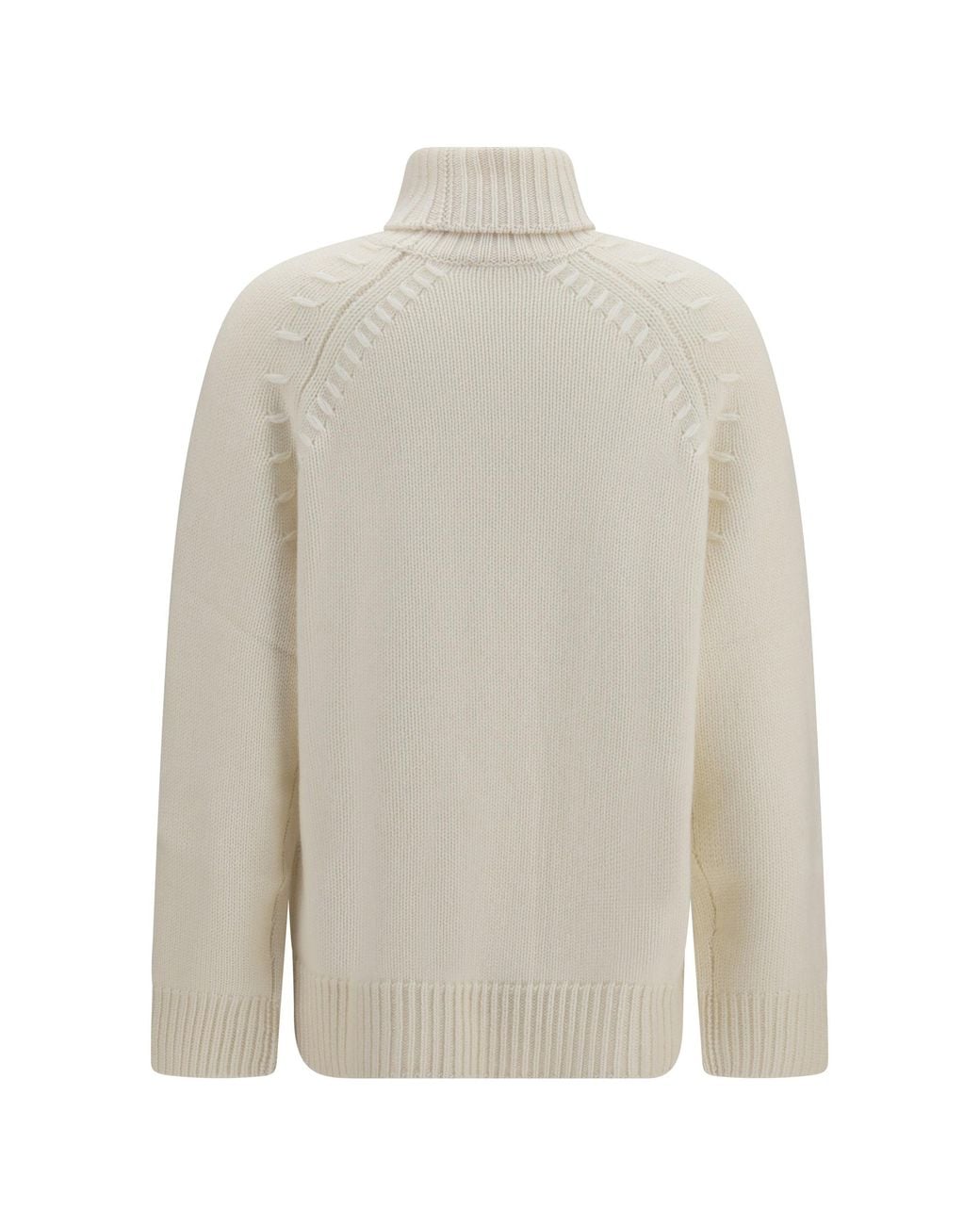 P.A.R.O.S.H. White Turtleneck Cashmere Sweater