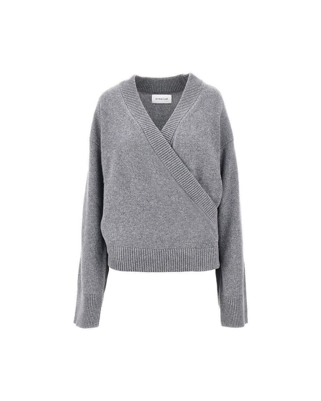 ARMARIUM Gray 'Elenia' Wool And Cashmere Cardigan