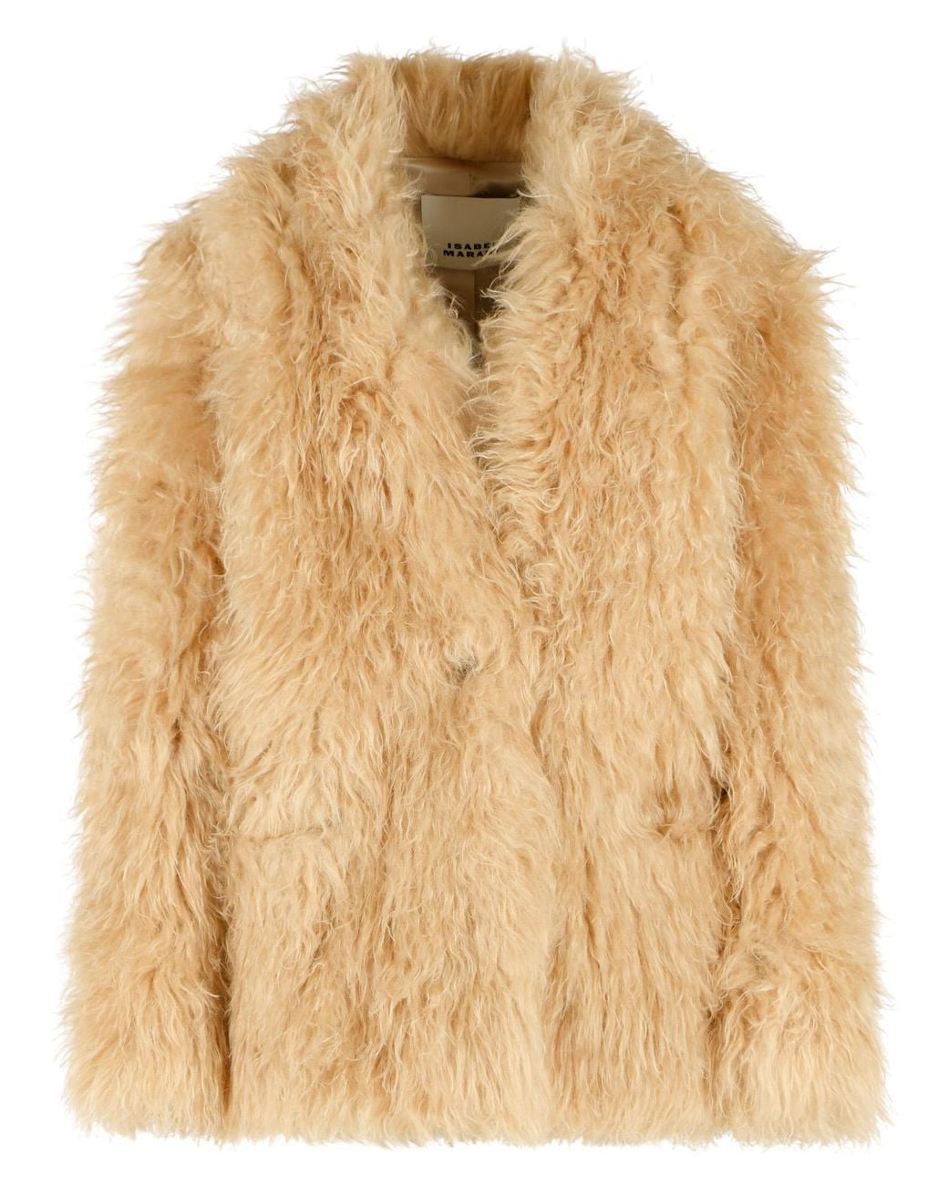 Isabel Marant Natural 'Mylae' Polyester Fur Coat