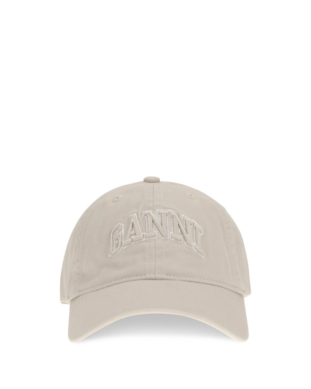 Ganni White Canvas Cap With Logo