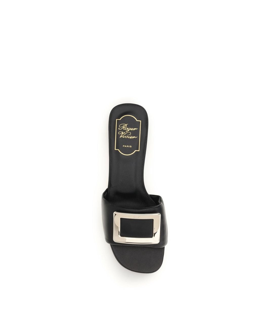 Roger Vivier White Leather Slide Sandals