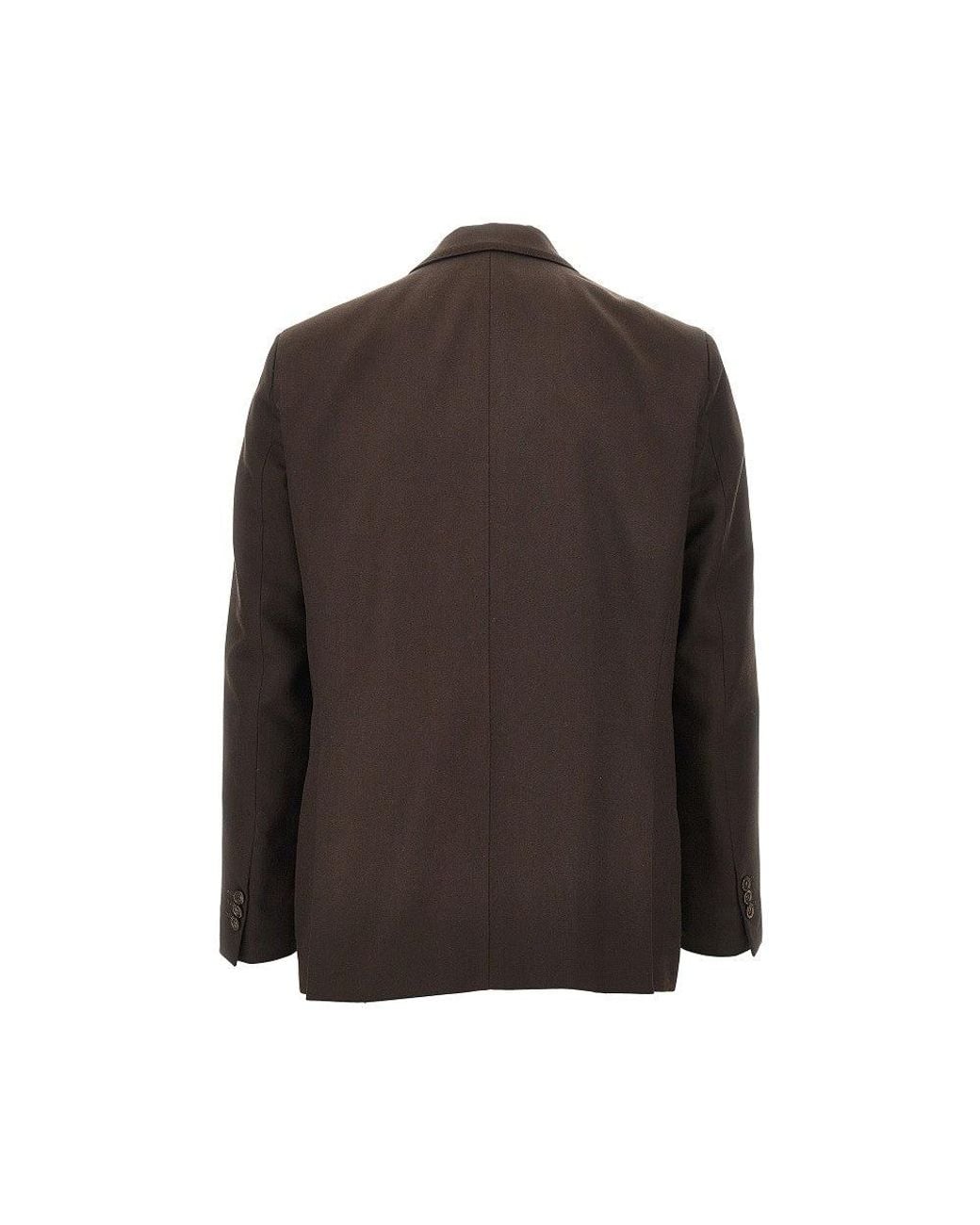 MARSĒM Brown Gabardine Double-Breasted Jacket for men