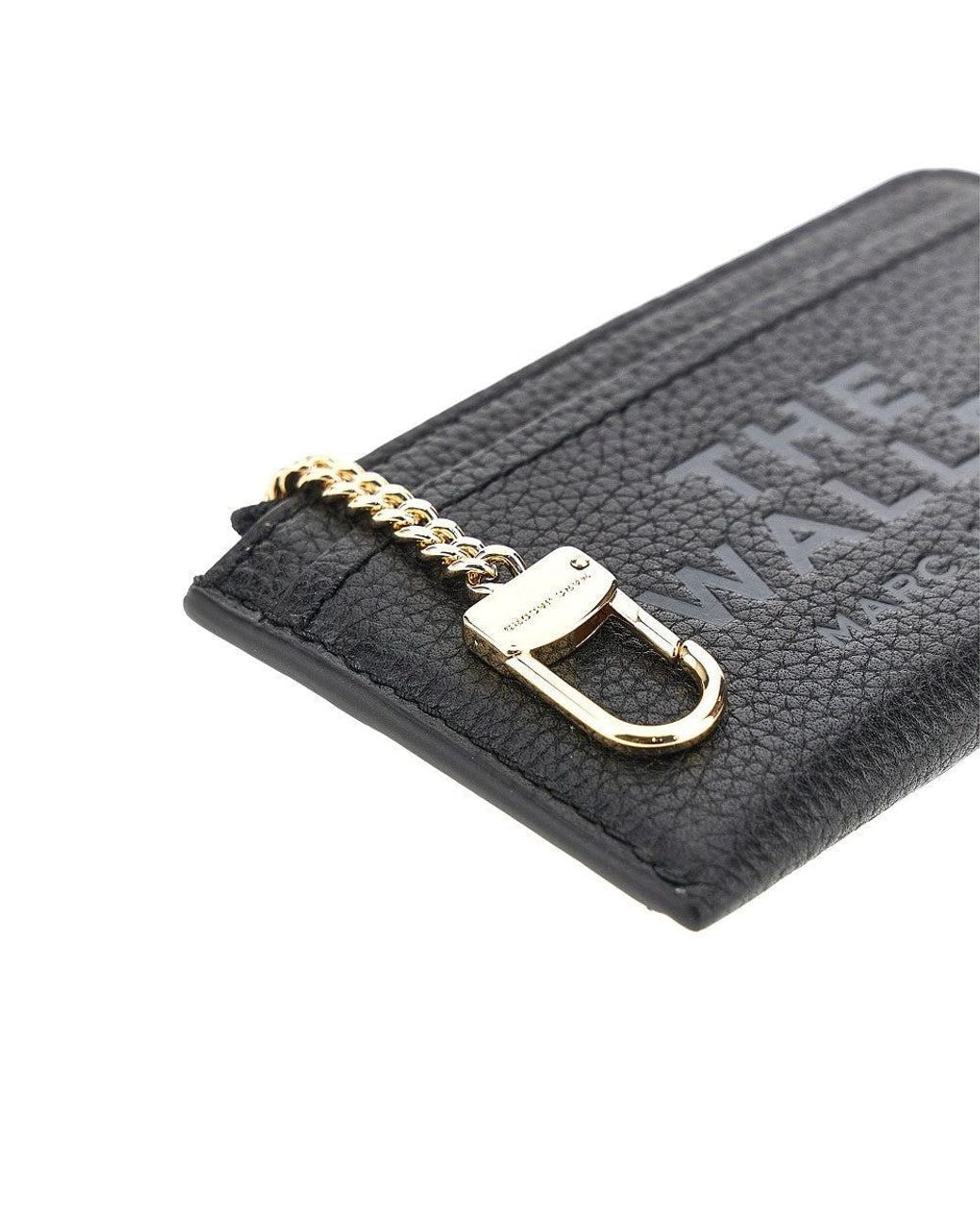 Marc Jacobs Black Grained Leather Zip Wallet
