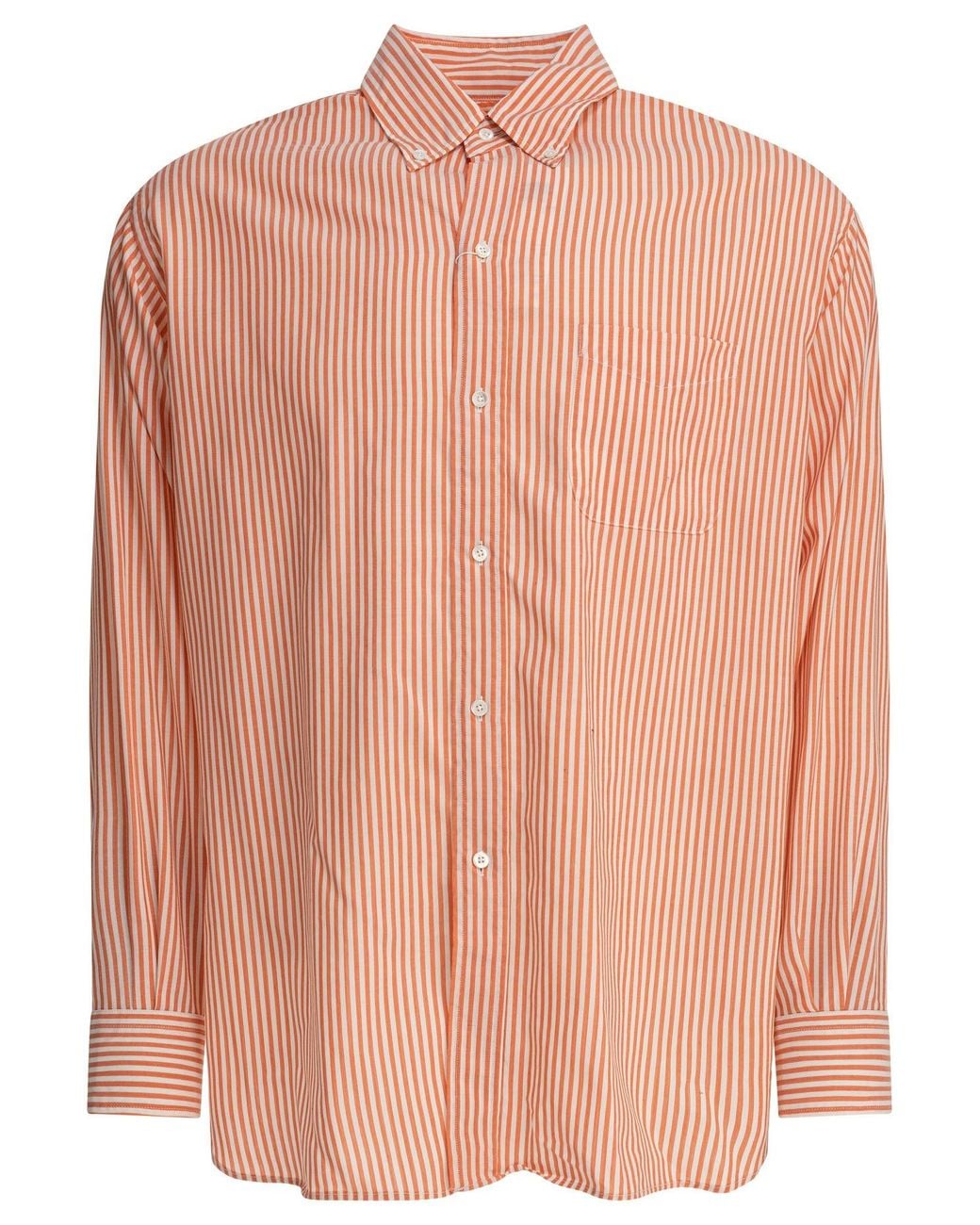 Beams Plus Pink Wool Stripe Shirts for men