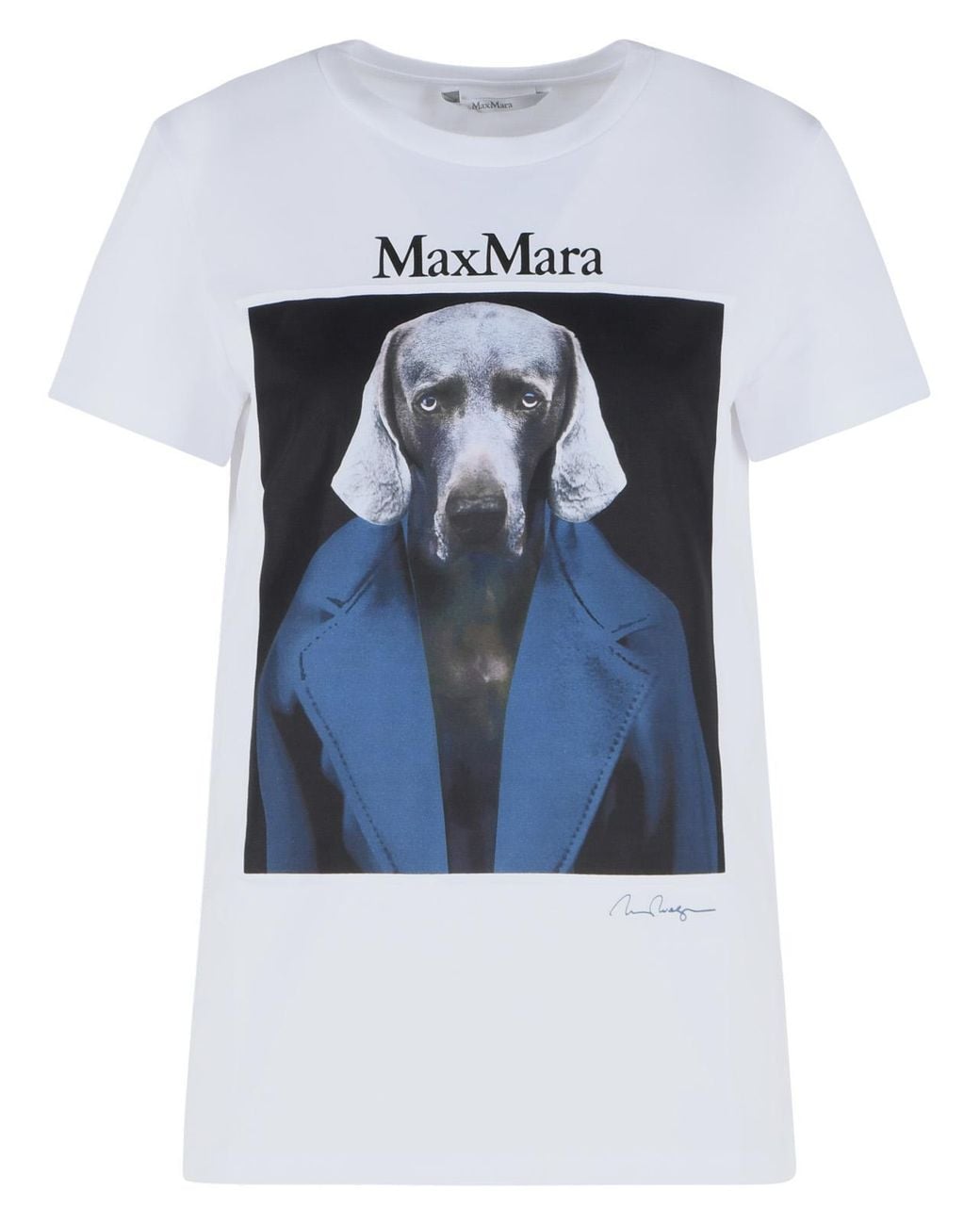 Max Mara Blue 'Calca' Cotton T-Shirt
