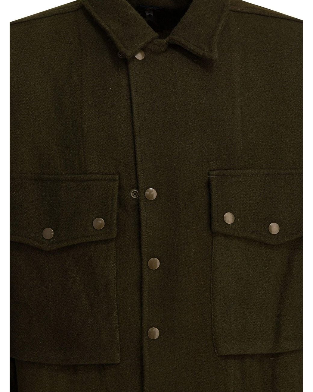 Needles Green Wool Overshirt Jacket for men