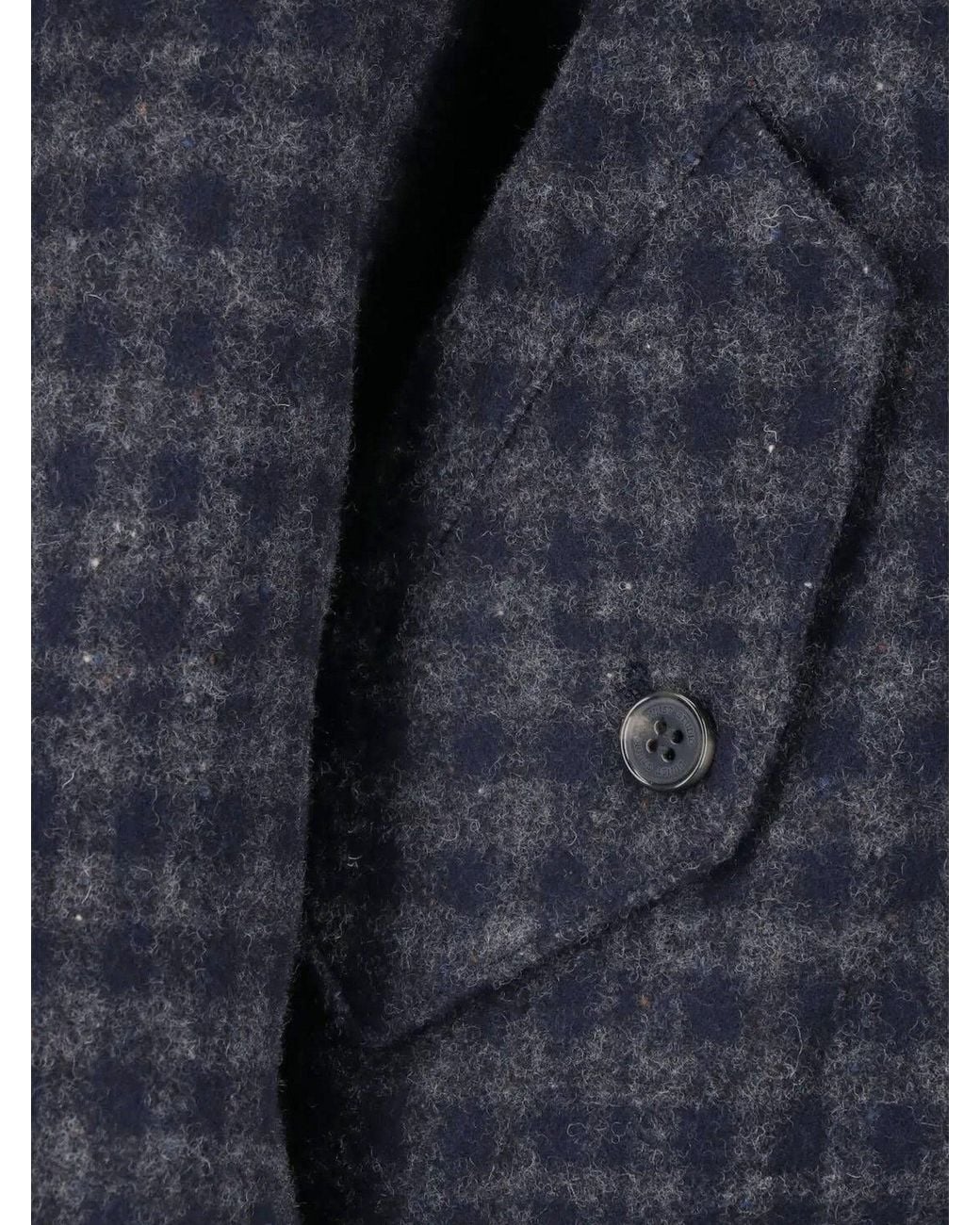 DUNST Blue Wool Jacket Checked Pattern Deep for men