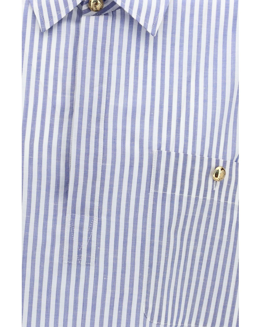 Valentino Blue Short-Sleeve Shirt With Logo Buttons for men