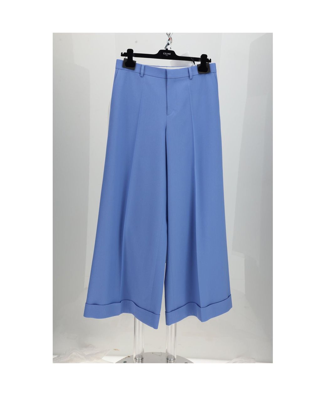 Céline Blue Trousers Long Docks Polyester