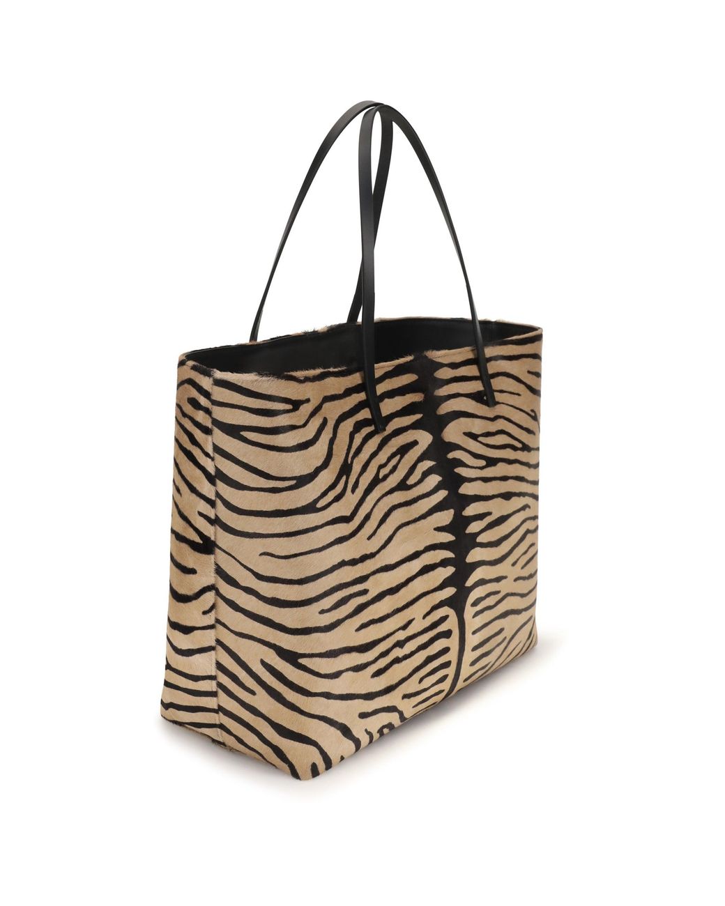 Fendi White Roll Medium Shopping Bag Nero+Naturale