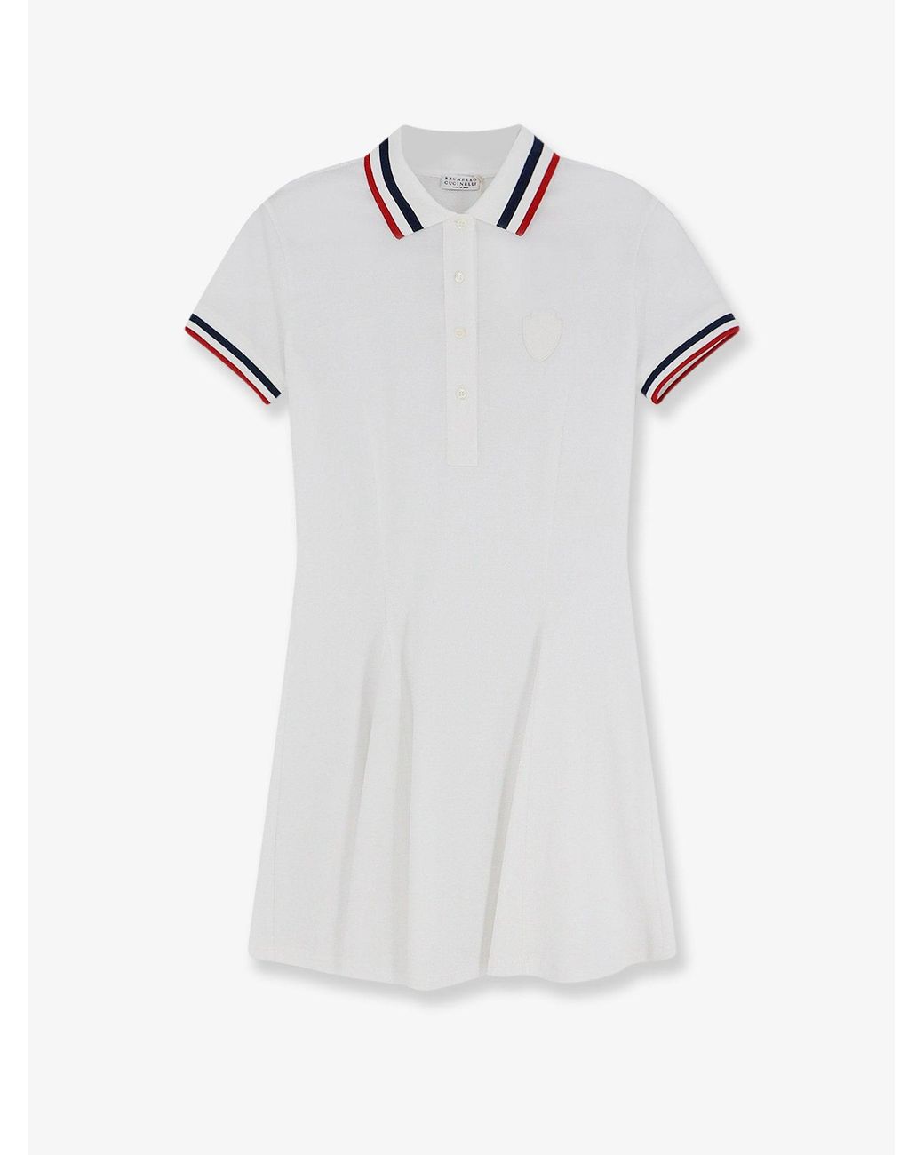 Brunello Cucinelli White Stretch Cotton Piquet Mini Dress