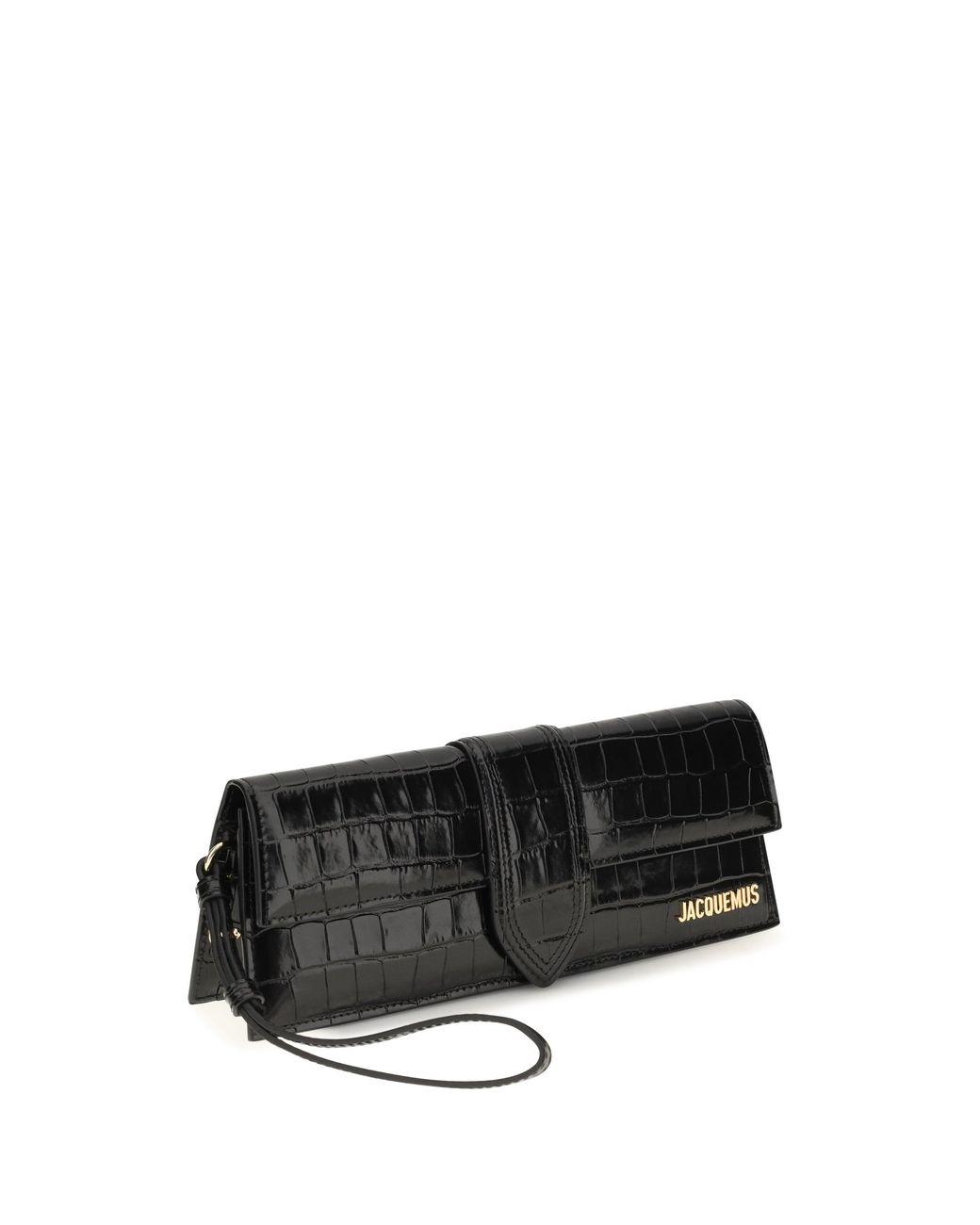 Jacquemus Black Crocodile-Effect Bambino Pouch