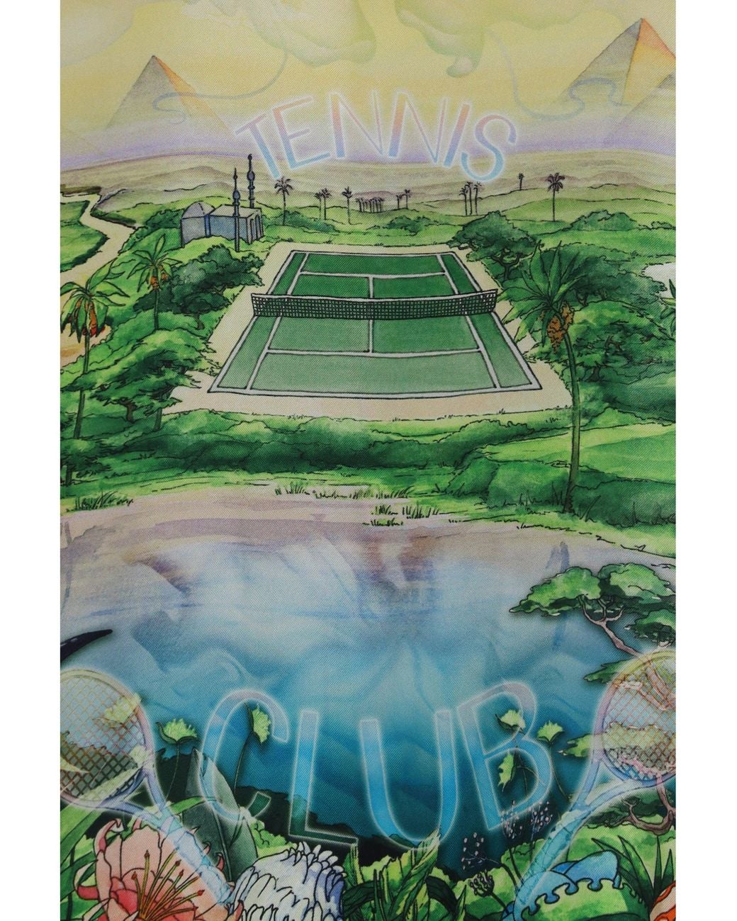 Casablanca Green Tennis Club Silk Twill Shirt for men