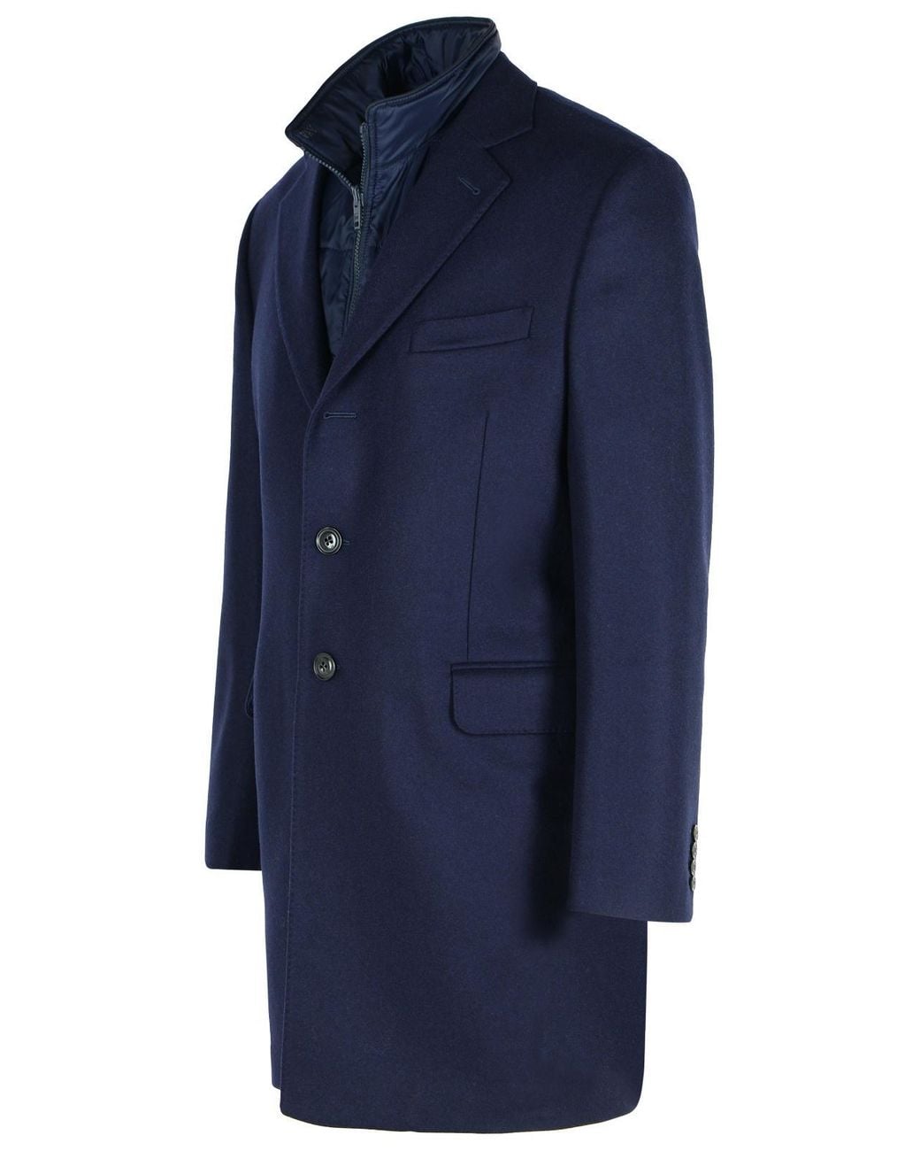 Fay Blue Wool Blend Coat for men