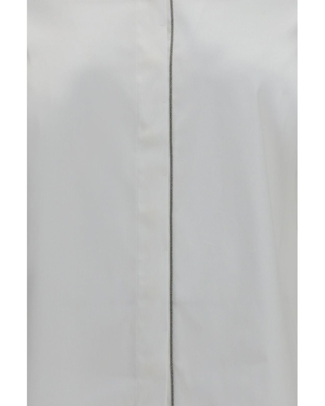 Brunello Cucinelli White Stretch Cotton Poplin Shirt