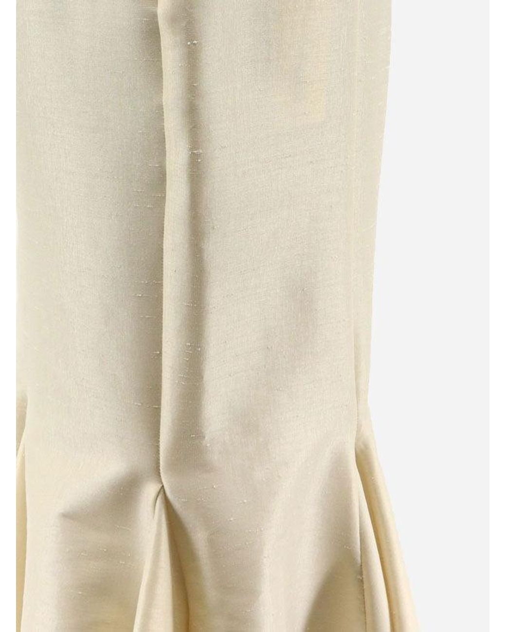 ACTUALEE White Shantung Long Skirt