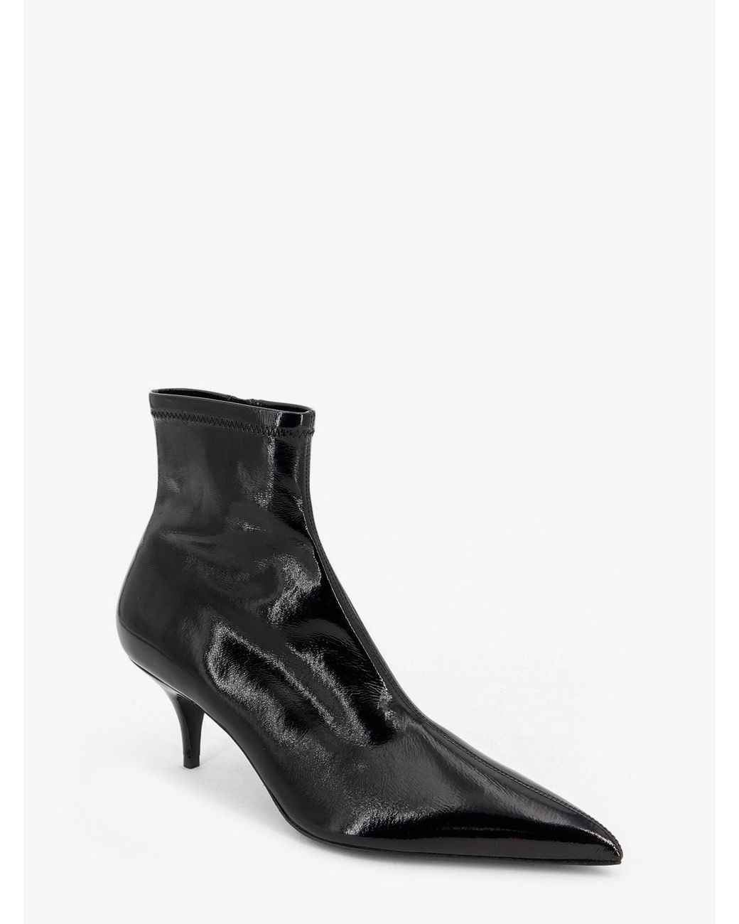 Céline Black Fitted Sleek Stretch Patent Leather Boots