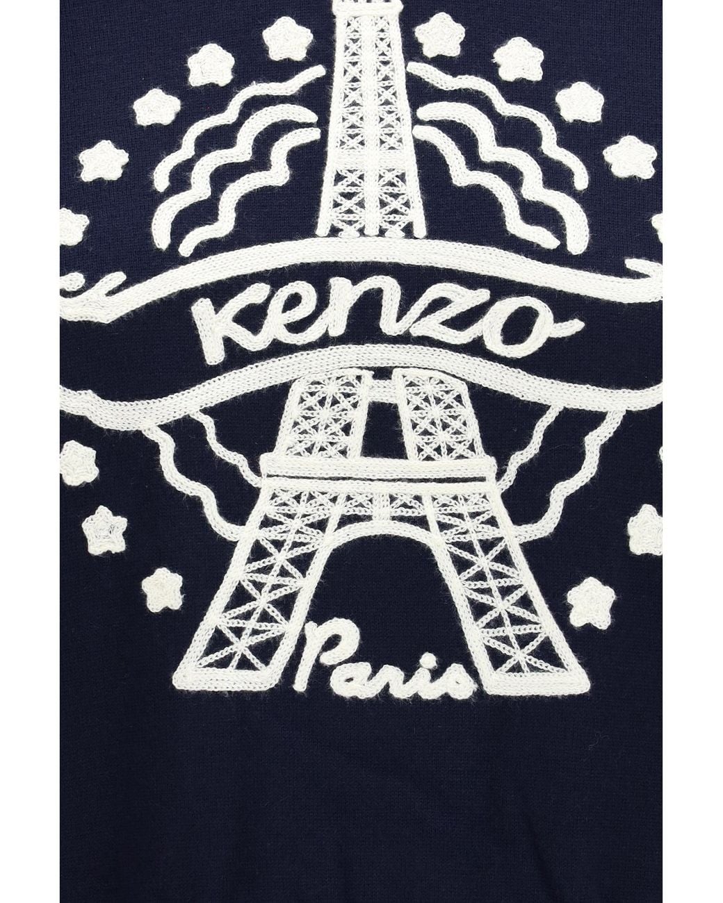 KENZO Blue Eiffel Tower Wool Hoodie