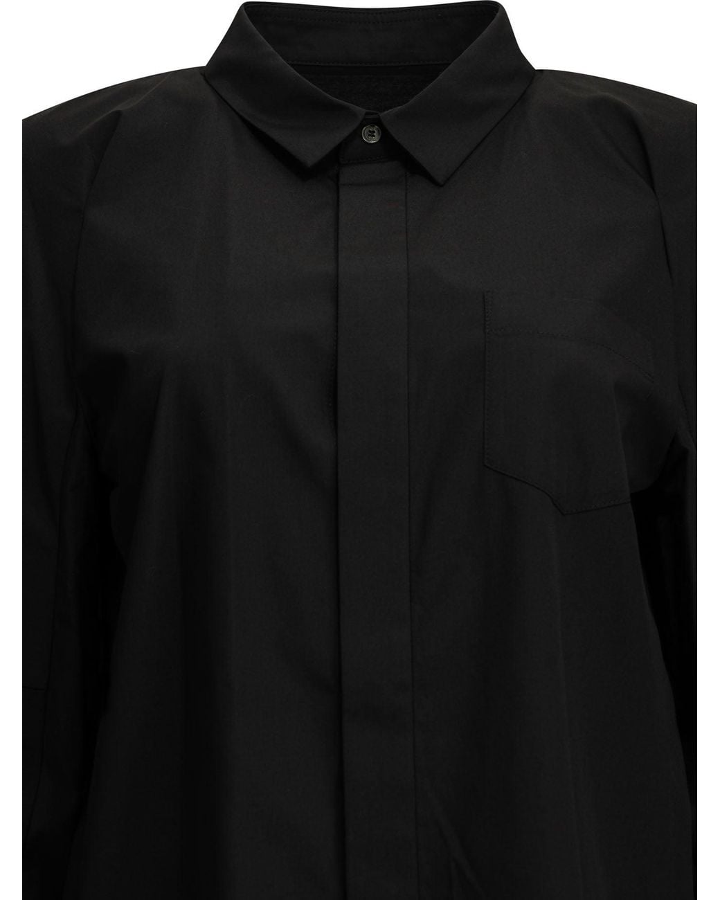Sacai Black "Poplin" Casual Shirt