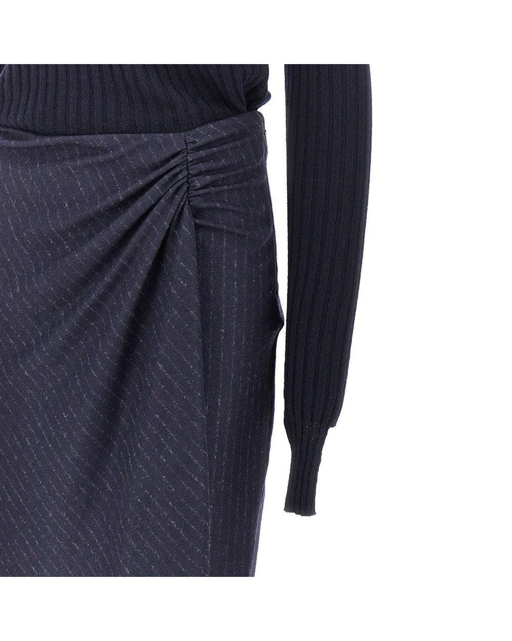 Pinko Blue Knitted Midi Dress