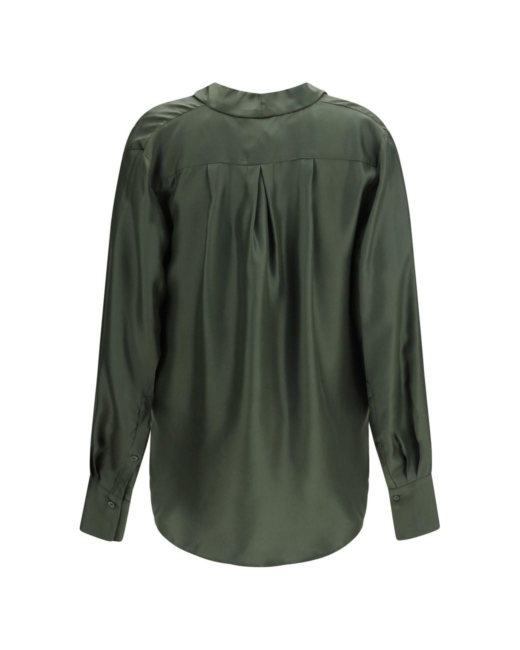 Sa Su Phi Green Silk Wrap Blouse Military