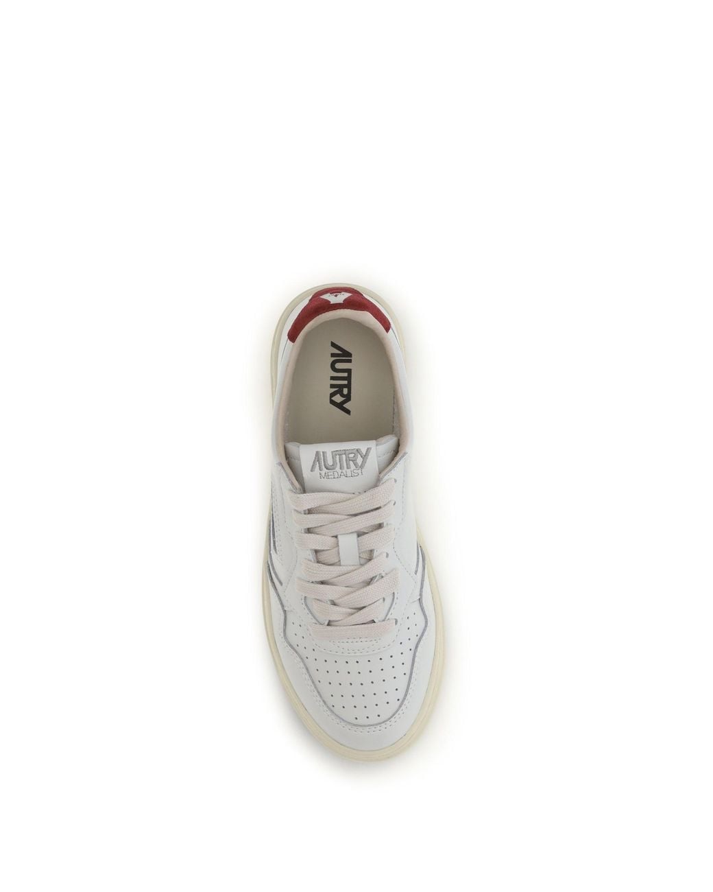 Autry White Medalist Low Leather Sneakers/Deep Claret
