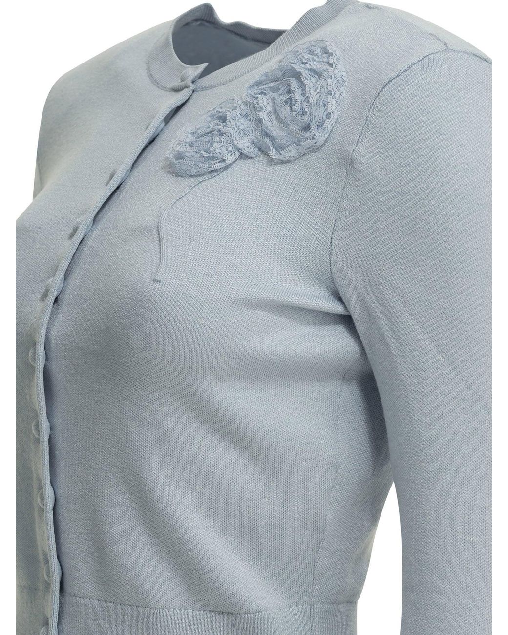 Self-Portrait Blue Embroidered Cardigan